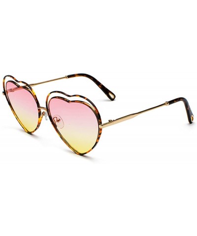 Rimless Men's & Women's Glasses Metal Frame Colored Gradient Lens Sunglasses - Leopard Yellow Powder - CW18EW280WZ $24.42