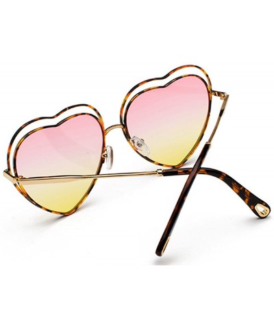 Rimless Men's & Women's Glasses Metal Frame Colored Gradient Lens Sunglasses - Leopard Yellow Powder - CW18EW280WZ $13.22