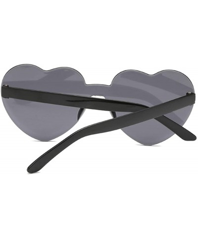 Oversized Love Heart Lens Sunglasses Women Transparent Plastic Glasses Style Sun Glasses Female - Rose Red - CG18W9KGRWS $19.06