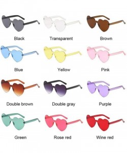 Oversized Love Heart Lens Sunglasses Women Transparent Plastic Glasses Style Sun Glasses Female - Rose Red - CG18W9KGRWS $19.06