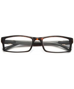 Square Newbee Fashion-"Zena" Slim Frame Spring Temple Light Weight Reading Glasses - Tortoise - CY127DQ48UD $11.46