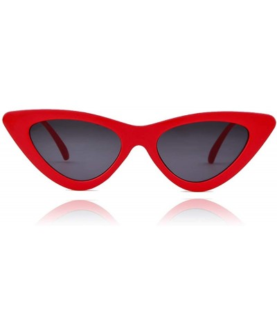 Goggle Polarized Clout Cat Eye Sunglasses Women Vintage Mod Style Retro Kurt Cobain Sunglasses - Red/Grey - CN18RS0L5AM $12.14