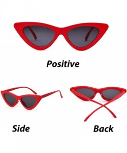 Goggle Polarized Clout Cat Eye Sunglasses Women Vintage Mod Style Retro Kurt Cobain Sunglasses - Red/Grey - CN18RS0L5AM $12.14