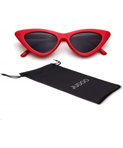 Goggle Polarized Clout Cat Eye Sunglasses Women Vintage Mod Style Retro Kurt Cobain Sunglasses - Red/Grey - CN18RS0L5AM $12.14