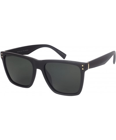 Square 80s Horned Rim Sunglasses for Men Women Square Sunglass Polarized Lens 541076 - CL18203ZUTW $8.92