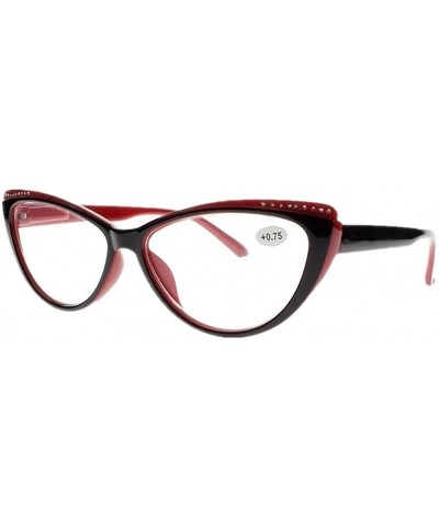 Cat Eye Women Fashion Rhinestone Cat Eye Reading Glasses Eyewears - Red - C8192U67TN0 $10.55