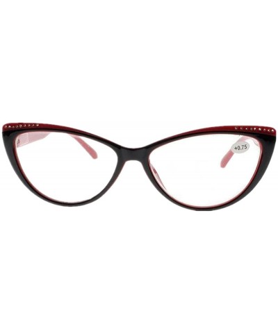 Cat Eye Women Fashion Rhinestone Cat Eye Reading Glasses Eyewears - Red - C8192U67TN0 $10.55