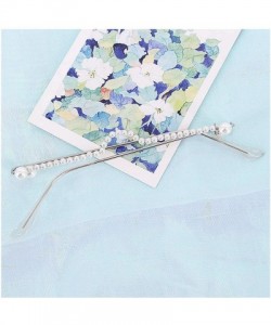 Rimless No Lens Eyeglasses Decor Retro Half Glasses Frame Women Metal Diamond Frame Glasses - Silver Pearl - C91992MY7I7 $30.05