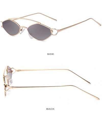 Rimless Vintage Oval Eye Sunglasses Retro Eyewear Fashion Radiation Protection For Fashion Women Men - Transparent - CI196EUD...