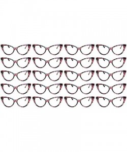 Oval 20 Pirs Wholesale Lot Cat Eye Sunglasses Colored Plastic Frame Colored Lens - 20_pairs_flower-black-frame_clear - CP18CG...