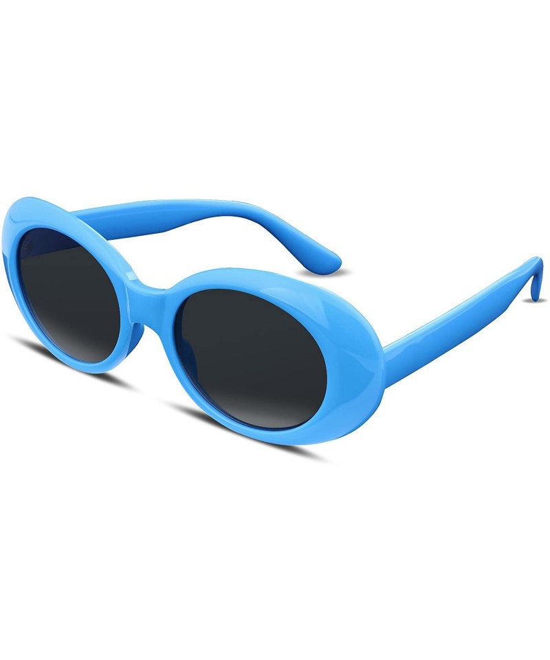 Round Clout Goggles Kurt Cobain Sunglasses Retro Oval Women Sunglasses B2253 - Blue - CR185IDKG2U $9.65