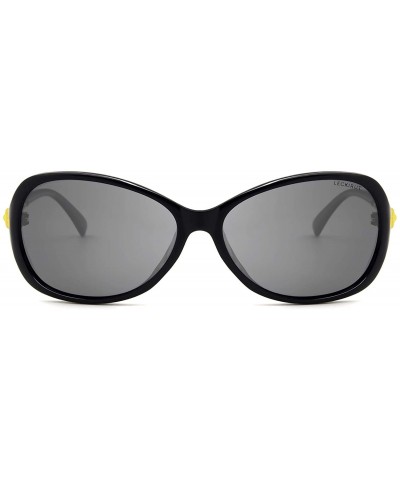 Goggle Women's Classic Stylish Oval Polarized Sunglasses UV 400 Protection - Purple Frame Gray Lens - CO18SLHN07O $14.10