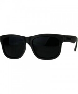 Square KUSH Dark Black Lens Sunglasses Wood Textured Square Rectangular Frame - Brown - CC18CKONUK3 $12.44