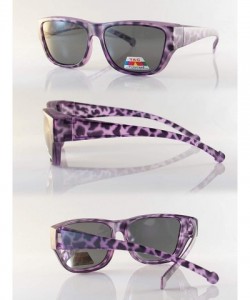 Square Unisex Large Polarized Matte Camo Print Fit-Over Rectangular Sunglasses P024 - Purple - CC18M4D2DS6 $10.49