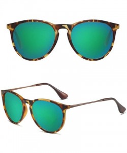 Round Classic Sunglasses Polarized Protection Mirrored - Leopard Green+black Gray+leopard Brown - C4194C8IWSN $16.51