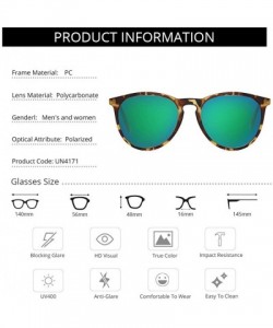 Round Classic Sunglasses Polarized Protection Mirrored - Leopard Green+black Gray+leopard Brown - C4194C8IWSN $16.51