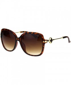 Oversized Womens Clove Jewel Metal Hinge Rectangular Butterfly Sunglasses - Tortoise Brown - CD18QUORMGC $9.97