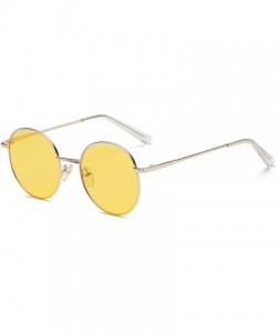 Round Classic Round Fashion Sunglasses - Yellow - CD18WU8I855 $21.75