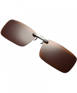 Oversized Detachable Night Vision Lens Driving Metal Polarized Clip On Glasses Sunglasses - Coffee - C4193XHGL8I $9.07