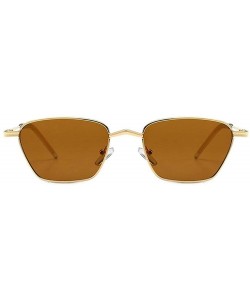 Oval Ultralight Fashion Lady Brand Designer Oval Small Frame sunglasses Vintage men Sun glasses UV400 - Brown - CA18S87WW6Z $...