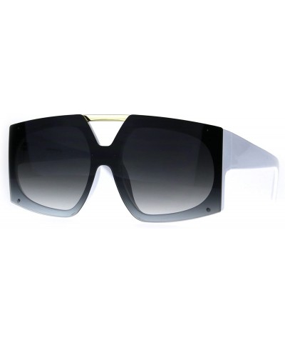 Oversized Super Oversized Sunglasses Womens Dramatic Futuristic Fashion Shades - White (Smoke) - CF189ILDOII $26.41