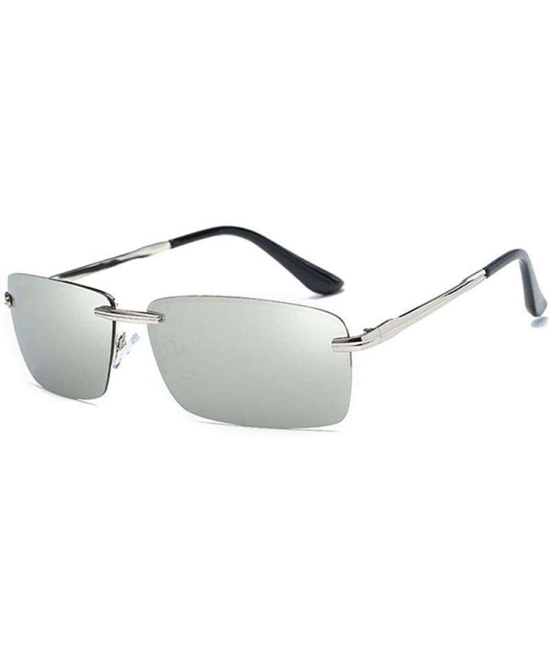 Rectangular Men's Rectangular Frameless Polarized Sunglasses UV400 Y8905 C1BOX - Y8905 C5box - CT18XEC73SX $18.34