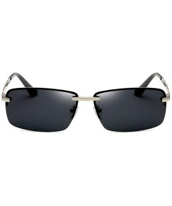 Rectangular Men's Rectangular Frameless Polarized Sunglasses UV400 Y8905 C1BOX - Y8905 C5box - CT18XEC73SX $18.34