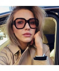 Oversized New Styles Fashion Square Sunglasses Women Brand Designer Colorful Mirror Lens Frame Vintage Luxury Sunglasses - C2...