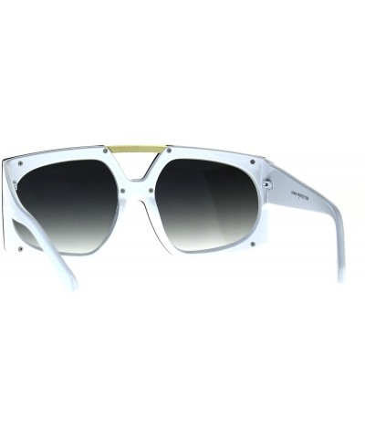 Oversized Super Oversized Sunglasses Womens Dramatic Futuristic Fashion Shades - White (Smoke) - CF189ILDOII $10.98
