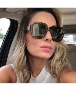 Oversized New Styles Fashion Square Sunglasses Women Brand Designer Colorful Mirror Lens Frame Vintage Luxury Sunglasses - C2...