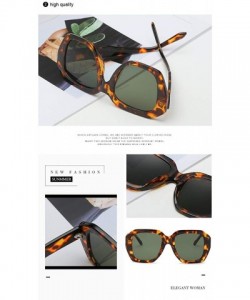 Oversized New Styles Fashion Square Sunglasses Women Brand Designer Colorful Mirror Lens Frame Vintage Luxury Sunglasses - C2...