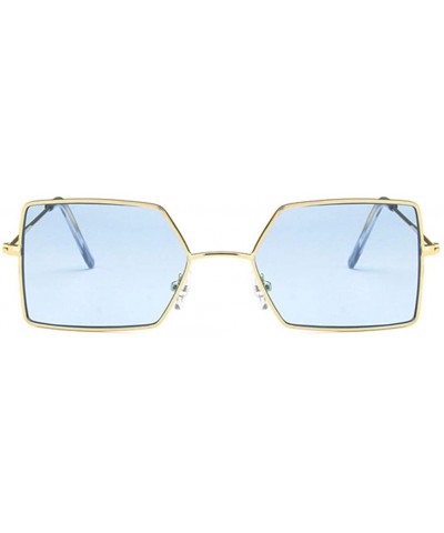 Rectangular Unisex Sunglasses Fashion Gold Red Drive Holiday Rectangle Non-Polarized UV400 - Gold Blue - CS18REA4MN8 $10.87