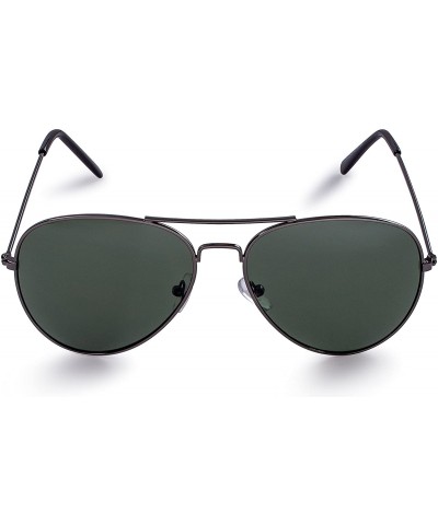 Aviator Classic Aviator Pilot Flat Lens Sunglasses For Men and Women with Protective Bag - 100% UV Protection - C411UPWKYEH $...