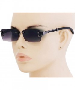 Rectangular Mens Fashion Gold Stylish Glasses Clear Lens Rectangular Retro Rimless Tinted Sunglasses for Women - C218Z4ZXREE ...