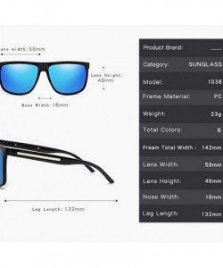 Square Polarized Sunglasses Nigt vision for Men UV400 Driving Sunglasses Gradient Sun Glasses - Matte Black Black - CU199L0S9...