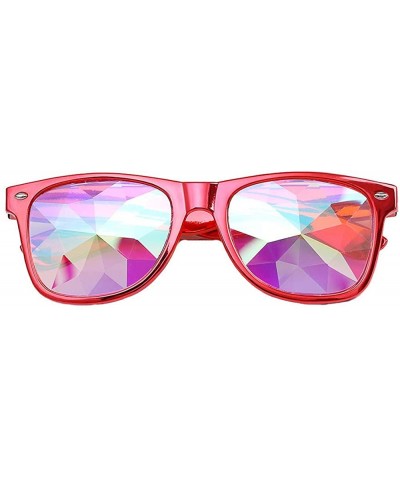 Rimless Fashion Oversized Round Sunglasses Eyewear Discolor For Men Women's Vintage Retro Mirror Glasses - Red - CK18SZI5NO3 ...