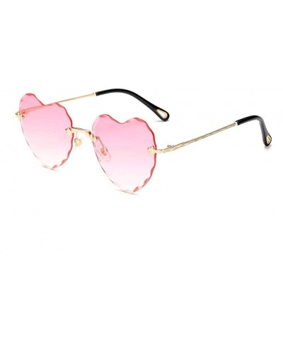 Oversized Heart-Shaped Rimless Sunglasses Women Gradient Lens Shade UV Protection - C2 - CF190NXXGD7 $7.04