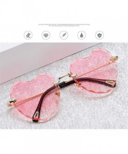 Oversized Heart-Shaped Rimless Sunglasses Women Gradient Lens Shade UV Protection - C2 - CF190NXXGD7 $7.04