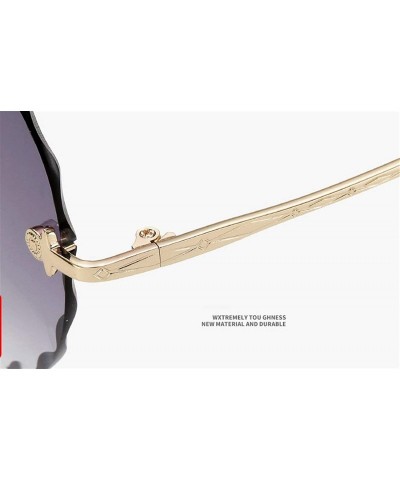 Oversized Heart-Shaped Rimless Sunglasses Women Gradient Lens Shade UV Protection - C2 - CF190NXXGD7 $7.04