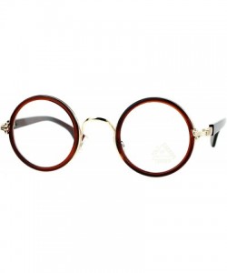 Round Unisex Sunglasses Clear Lens Glasses Round Circle Vintage Frame - Brown Gold (Clear) - C1188AM8H68 $11.33