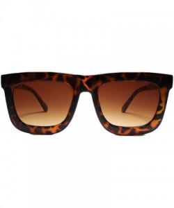 Aviator Retro Stylish 90s 00s Hip Hop Dope Night Clubbing Square Sunglasses - Tortoise - C318YYHXWMH $12.93