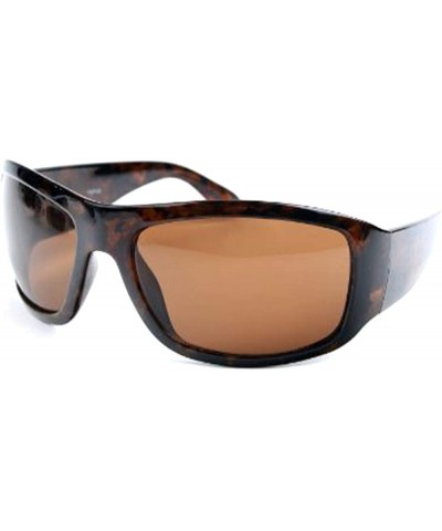 Wrap Unisex Wide Wrap Frame Sporty Sunglasses P725 - Darktortoise-brown Lens - CJ11BORPSCZ $7.86