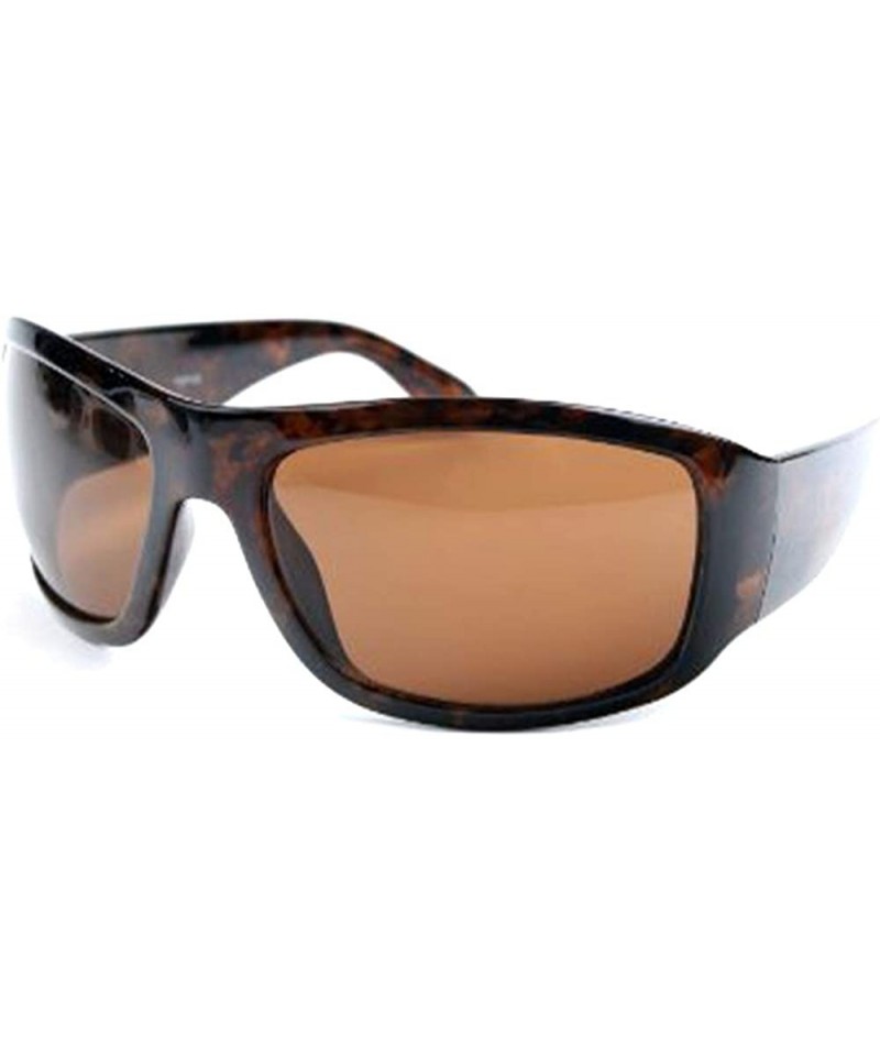 Wrap Unisex Wide Wrap Frame Sporty Sunglasses P725 - Darktortoise-brown Lens - CJ11BORPSCZ $7.86