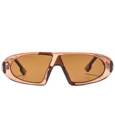 Oval Retro Small Frame Hip Hop Women Sunglasses 2019 New Luxury Brand Fashion One Piece black Glasses UV400 - CV18Z8UTYET $11.01