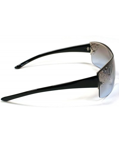Shield Celebrity Women's Sunglasses 9418 - Black - CA11ERZ9W05 $8.87