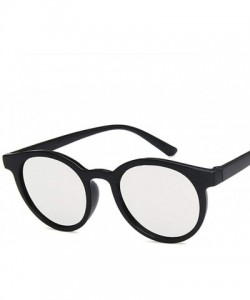 Oval Unisex Sunglasses Retro Beige Drive Holiday Oval Non-Polarized UV400 - Bright Black White - CD18RLTEIUT $19.86
