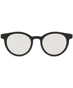 Oval Unisex Sunglasses Retro Beige Drive Holiday Oval Non-Polarized UV400 - Bright Black White - CD18RLTEIUT $19.86
