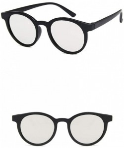 Oval Unisex Sunglasses Retro Beige Drive Holiday Oval Non-Polarized UV400 - Bright Black White - CD18RLTEIUT $19.86