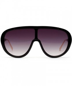 Oversized One Piece Sunglasses Oversized Hot Selling Mens Goggles Sun Glasses Female Summer Uv400 - Gradient Black Lens - CD1...