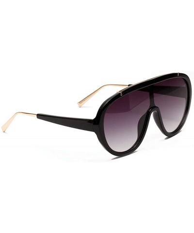 Oversized One Piece Sunglasses Oversized Hot Selling Mens Goggles Sun Glasses Female Summer Uv400 - Gradient Black Lens - CD1...